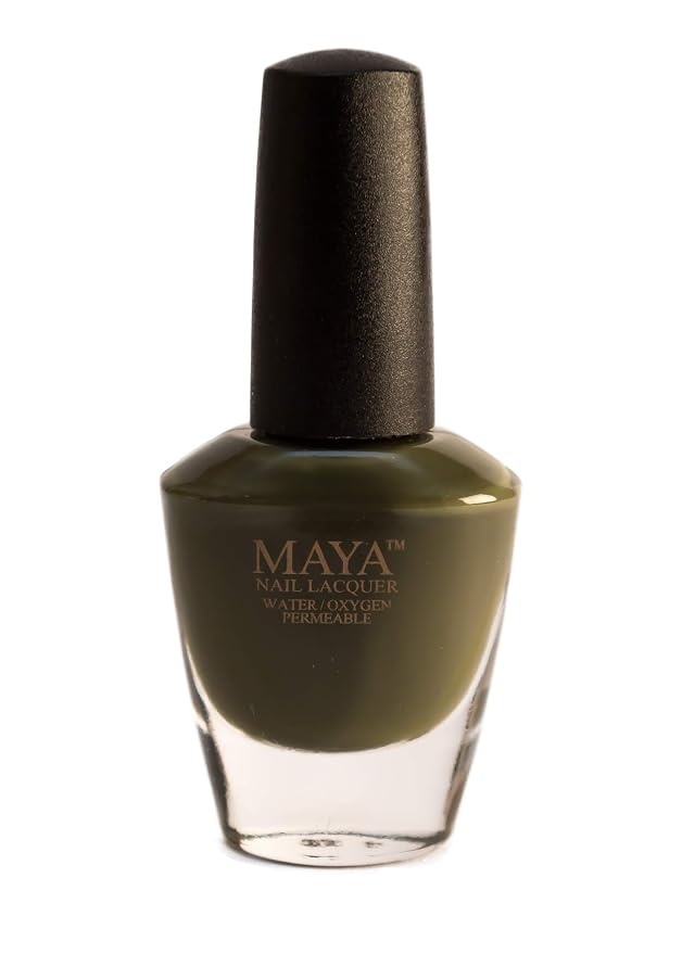 Maya Nail Lacquer (Olive You). Breathable, Halal, Made in The USA