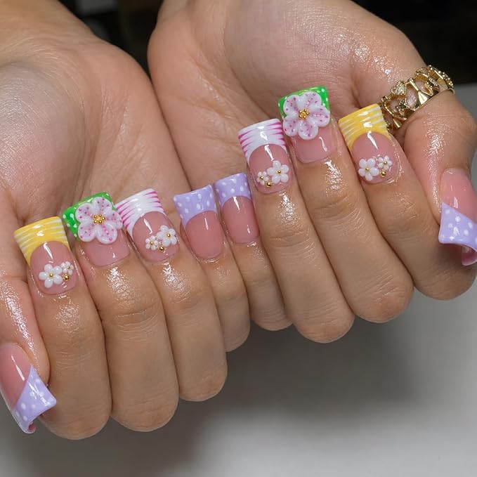 Nude Pink Floral Dots