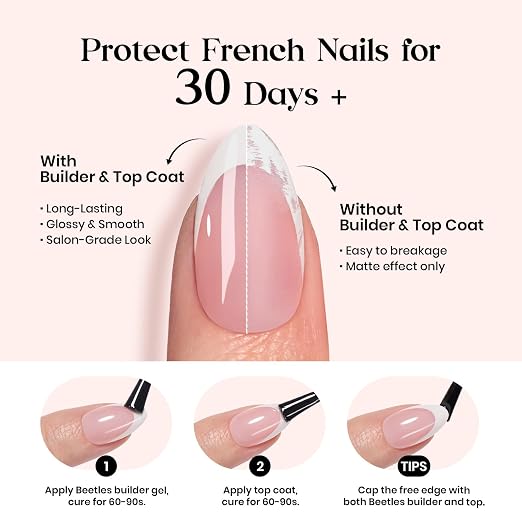 1 - Press On Nails Only | Short Squoval | Pink French