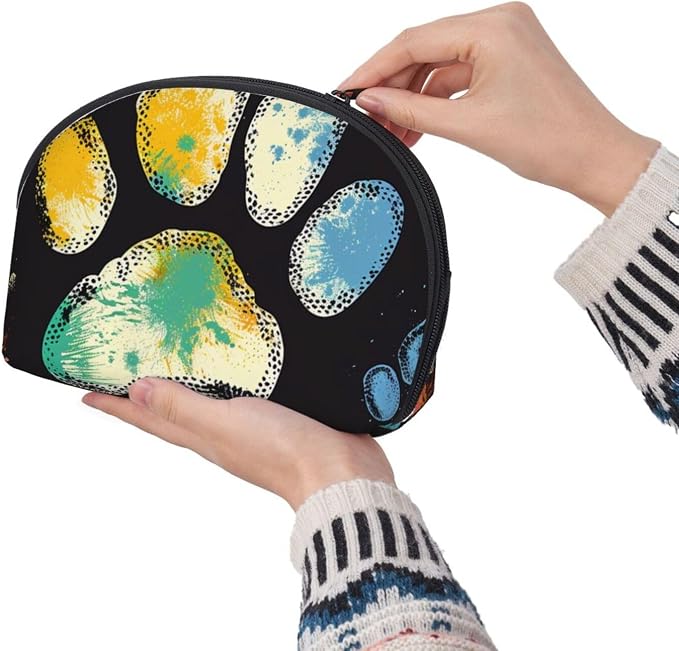 Colorful Dog Paw Print Black
