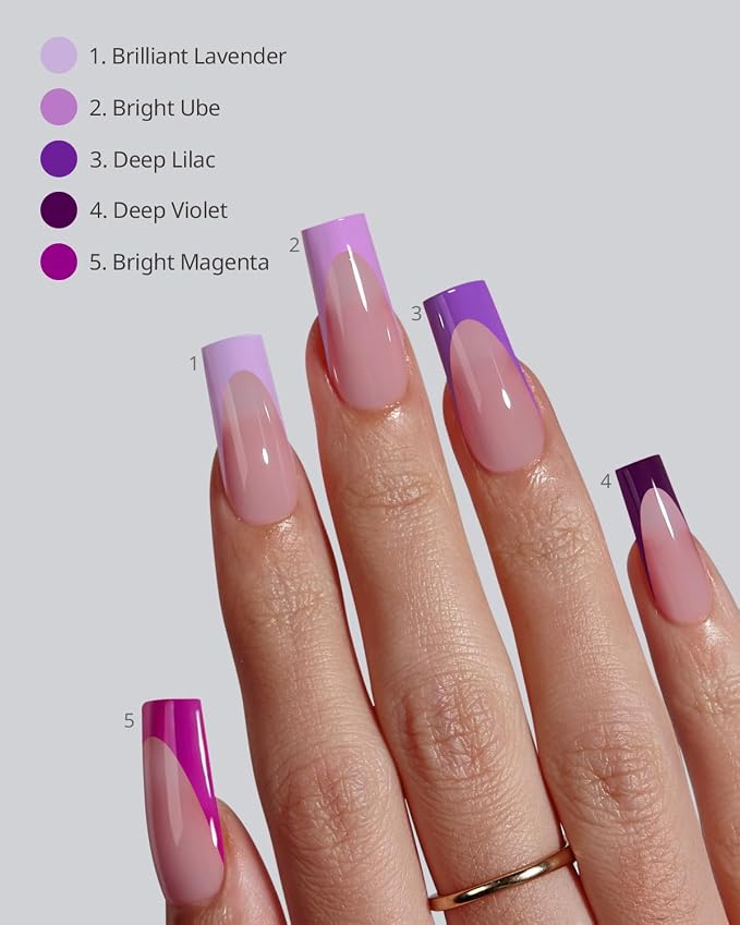 04 L - Square Purple French in Pink Base