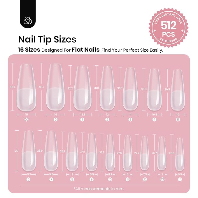 0N-Coffin Long 512pcs (Tipex Nail Tips)