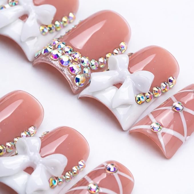 Pink White Bow