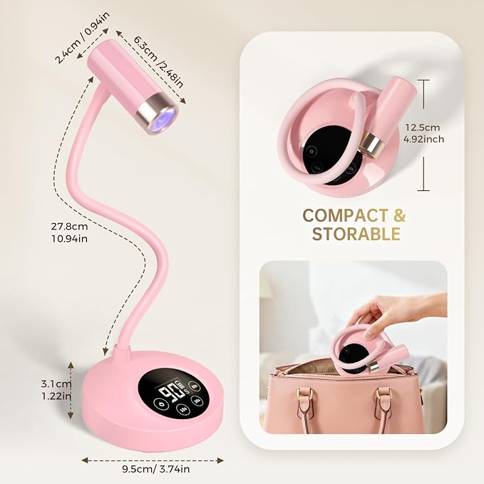 BB-Pink Gooseneck UV LED Nail Lamp