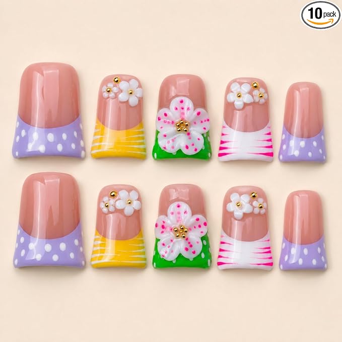 Nude Pink Floral Dots