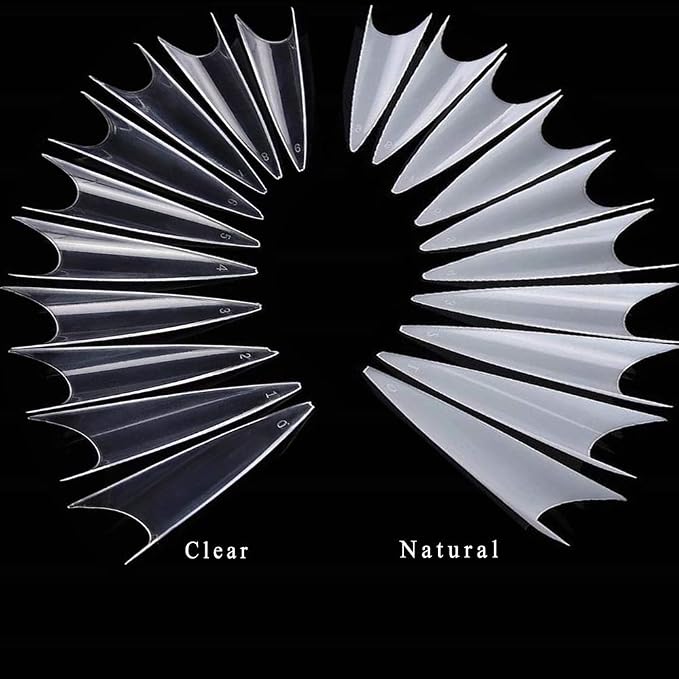 Stiletto Nail Tips 600pcs & Box -Natural