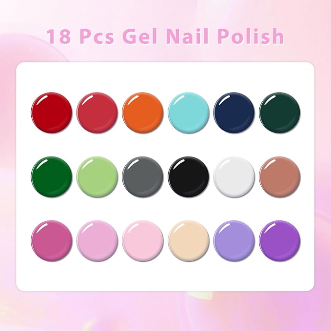 18 PCS Gel Nail Polish - 01