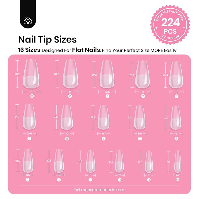 2 - Tipex Nails Kit | Medium Coffin | 224