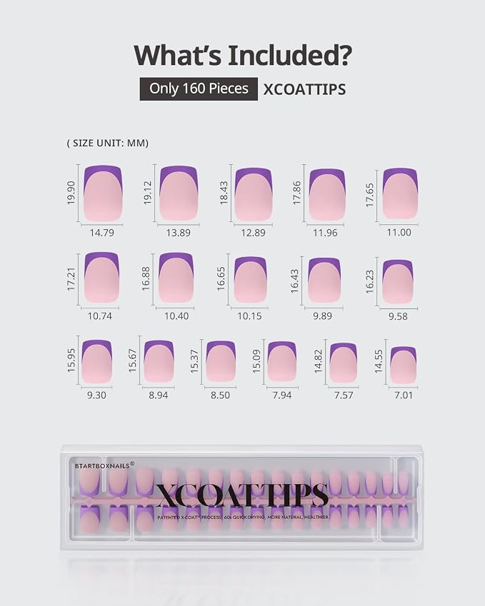 04 S - Square Purple French in Pink Base