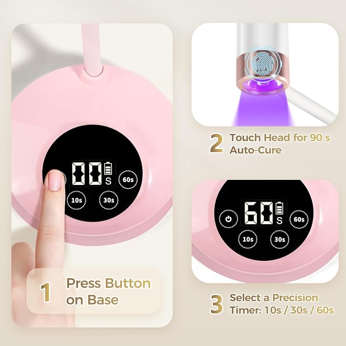 BB-Pink Gooseneck UV LED Nail Lamp
