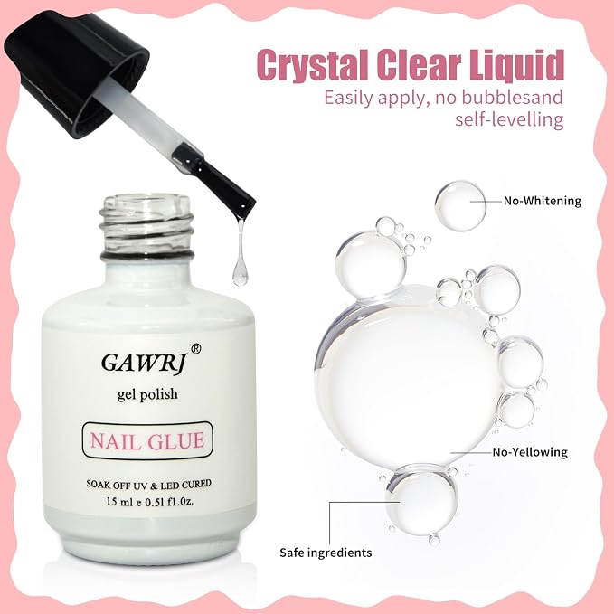GAWRJ 4Pcs UV Gel Nail Glue