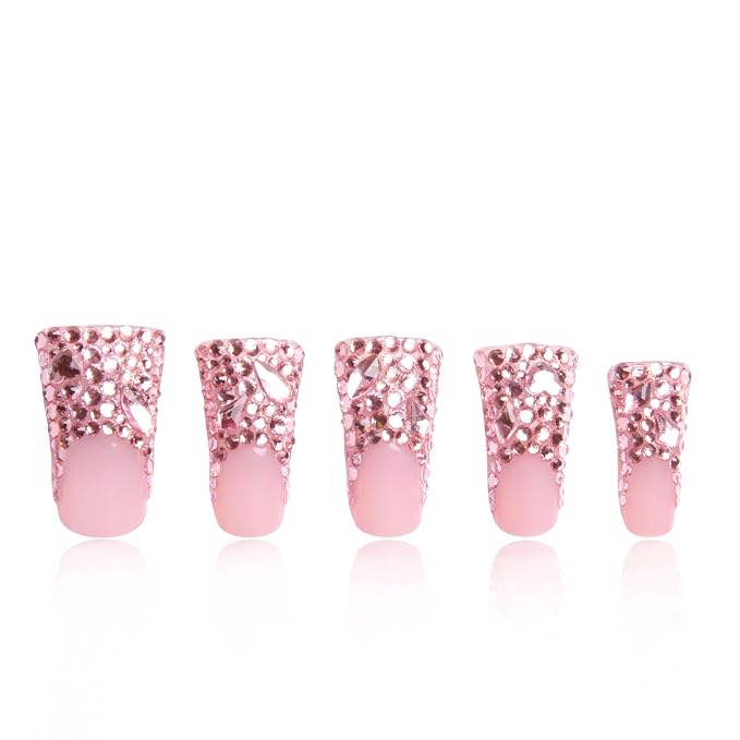 Pink French Tip Rhinestone