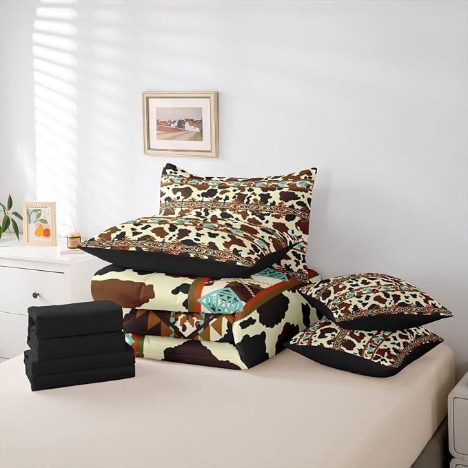 Beige,black,brown,teal,orange