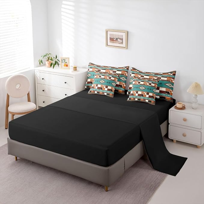 Teal,brown,white,black