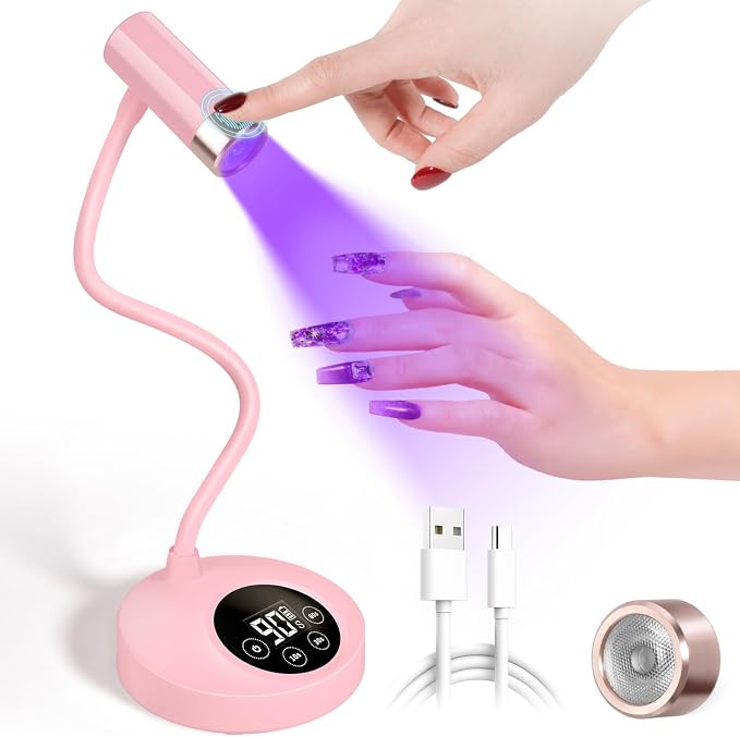 BB-Pink Gooseneck UV LED Nail Lamp