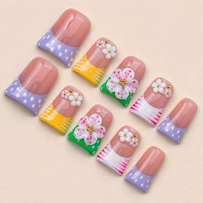 Nude Pink Floral Dots