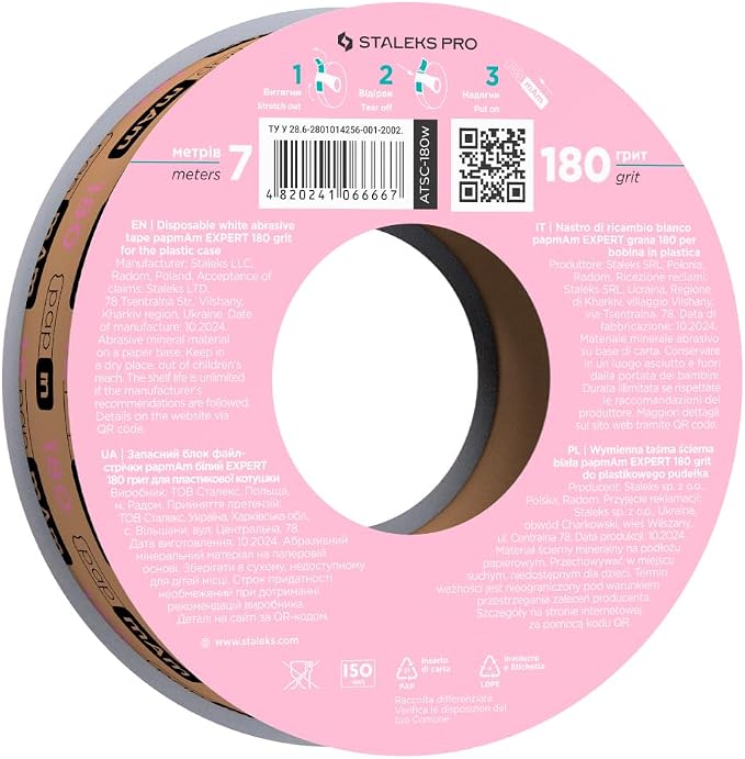 Glueless Abrasive Tape (Papmam) Spare Block, 180 Grit