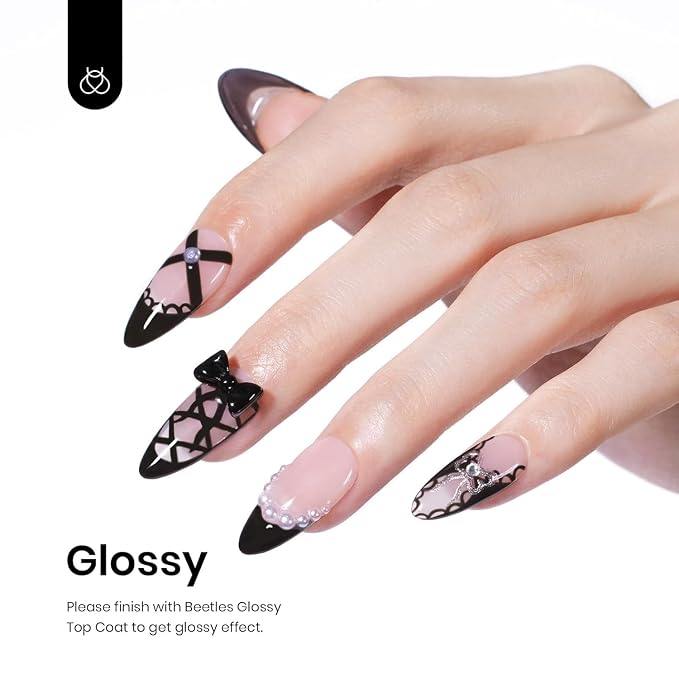 0-1-1 Pcs 15ml top base coat & black gel