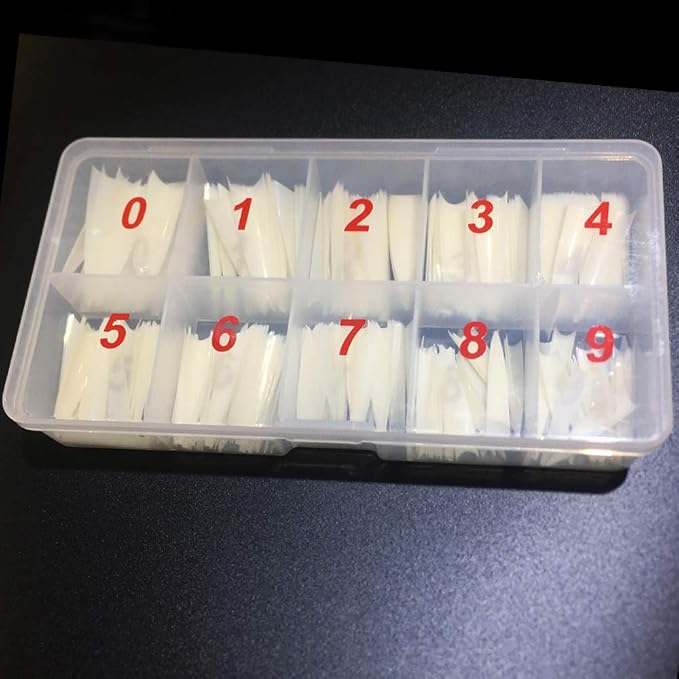 Stiletto Nail Tips 600pcs & Box -Natural
