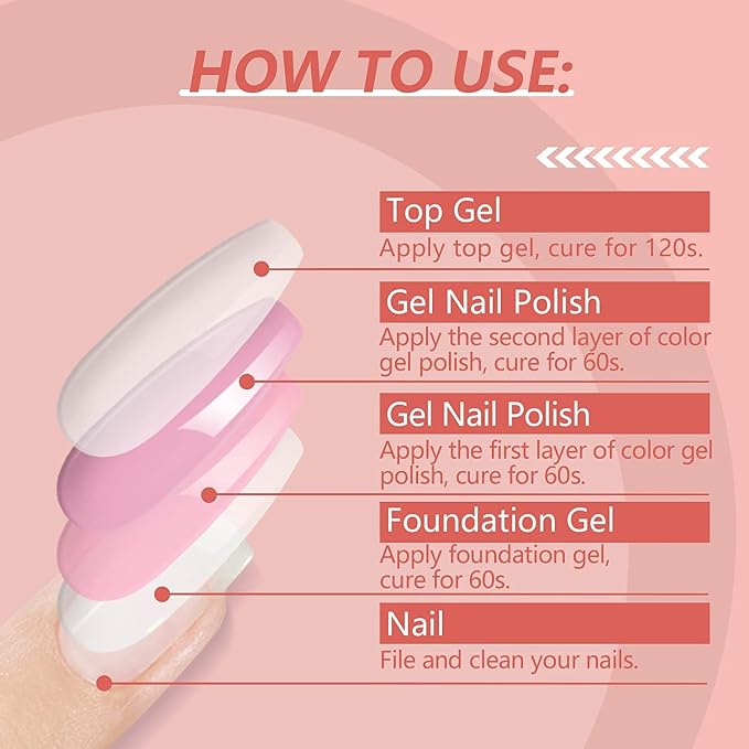 B-42PCS Red Gel Nail Polish Kit