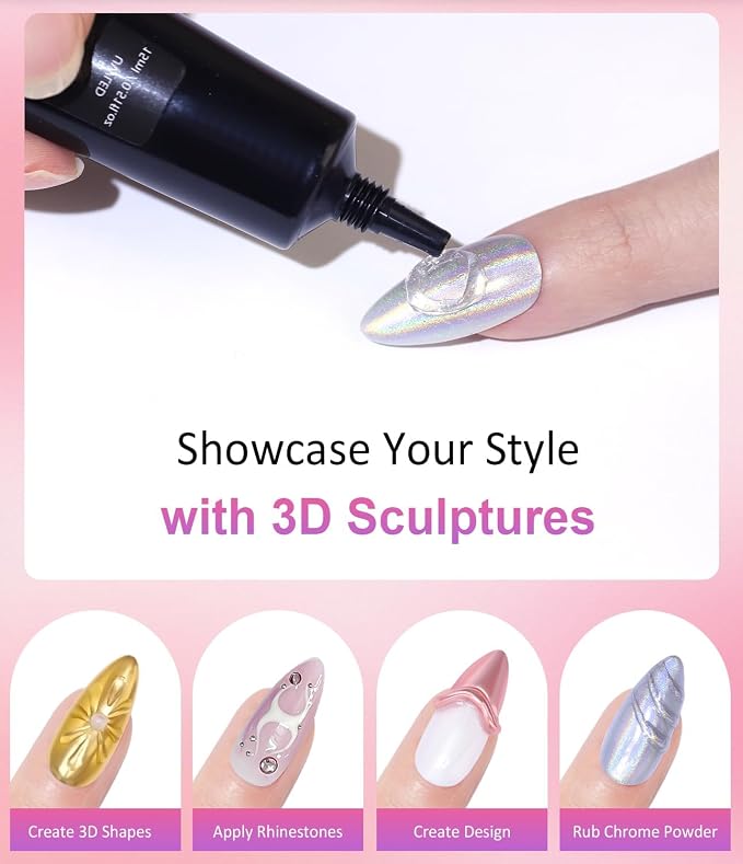 Pink aurora Silver White&laser holography chrome powder