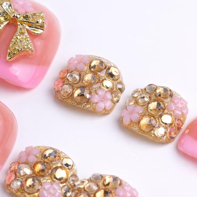 Golden Bowknot And Bling Rhinestones