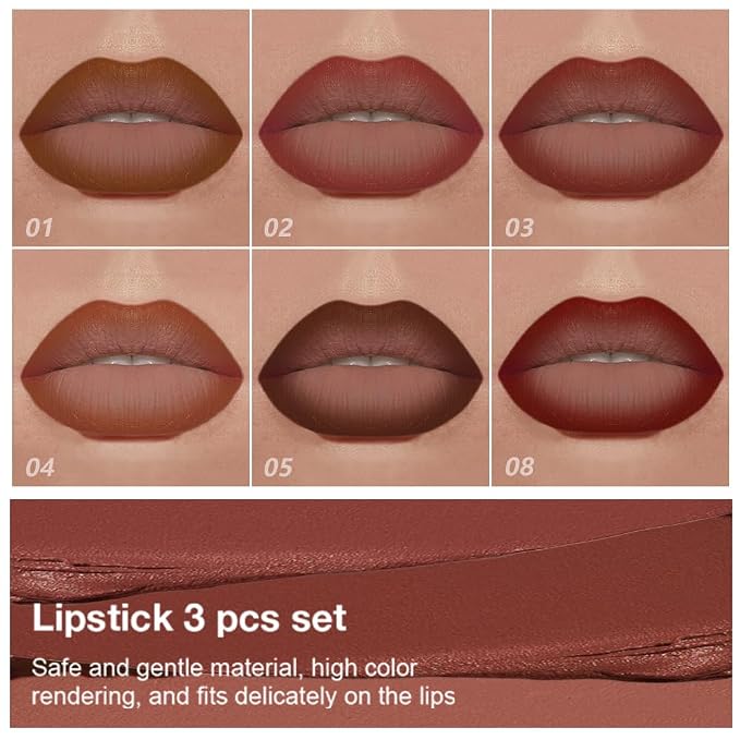 6Pcs-Set01 Warm Brown & Red & Reddish Brown & Nude Brown & Maroon & Dark Wine Red