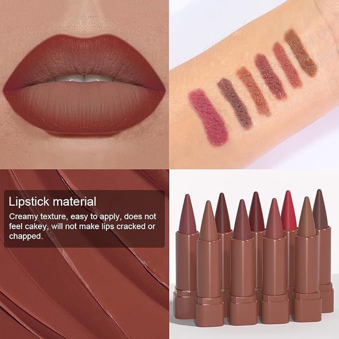 6Pcs-Set01 Warm Brown & Red & Reddish Brown & Nude Brown & Maroon & Dark Wine Red