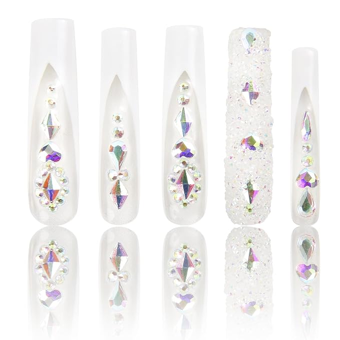Candy Diamonds & White French Tip