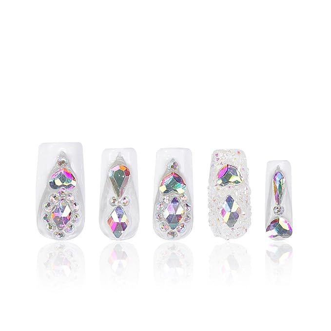 Candy Diamonds White French Tip