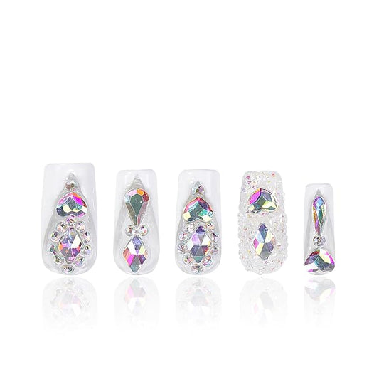 Candy Diamonds White French Tip