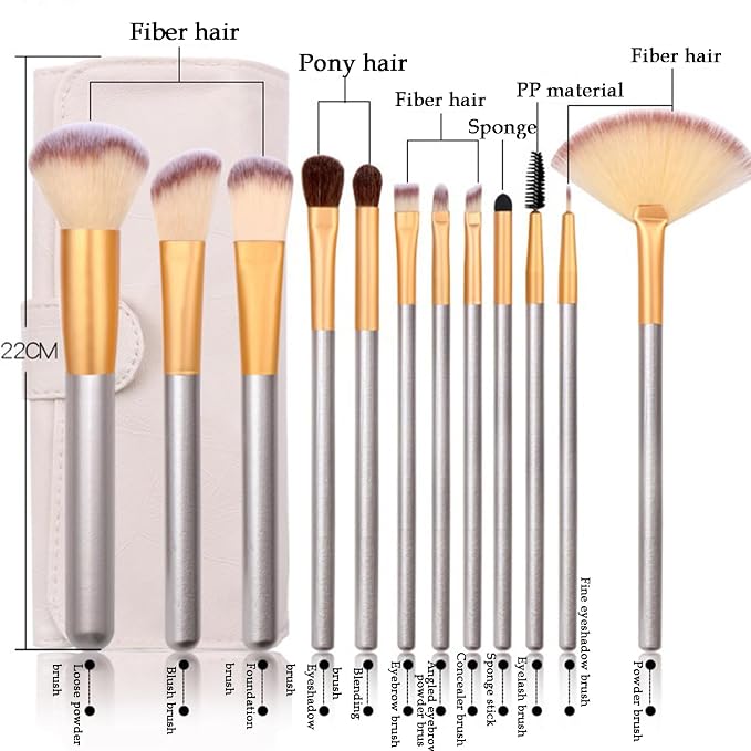 12 Brushes + Bag