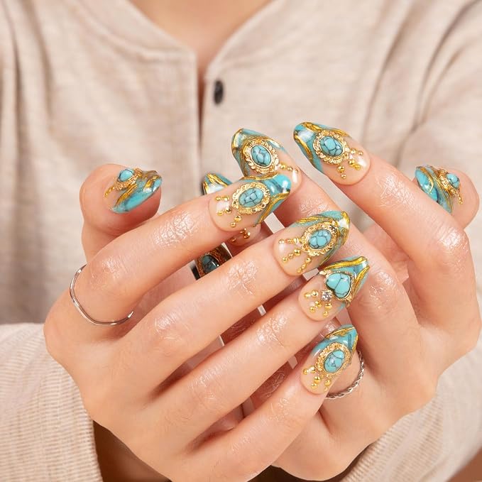 Turquoise Blue French Tip