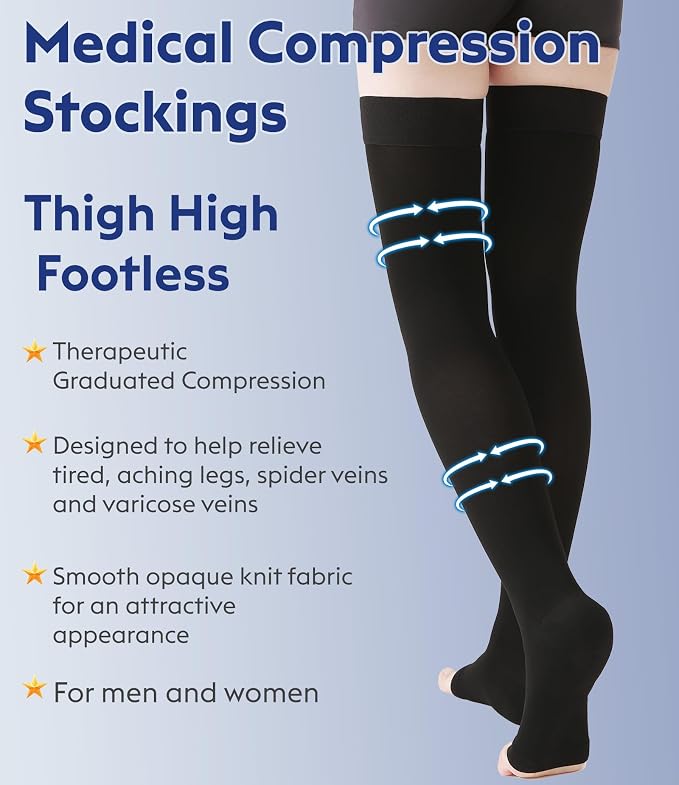 20-30mmhg Black Open Toe