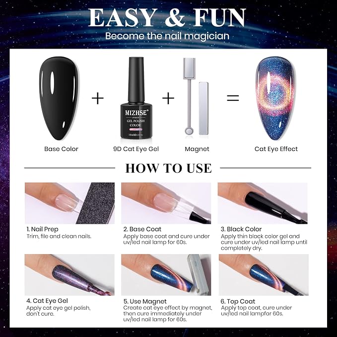 6 Colors Cat Eye Gel Polish