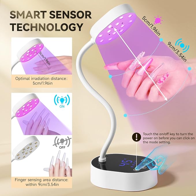 CC-White Gooseneck UV Nail Lamp