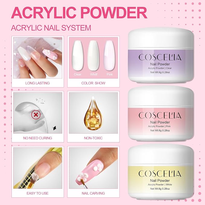 21pc Acrylic Powder + 8pc Gel Polish