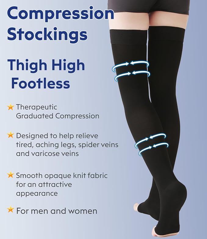 20-30mmhg Black Open Toe