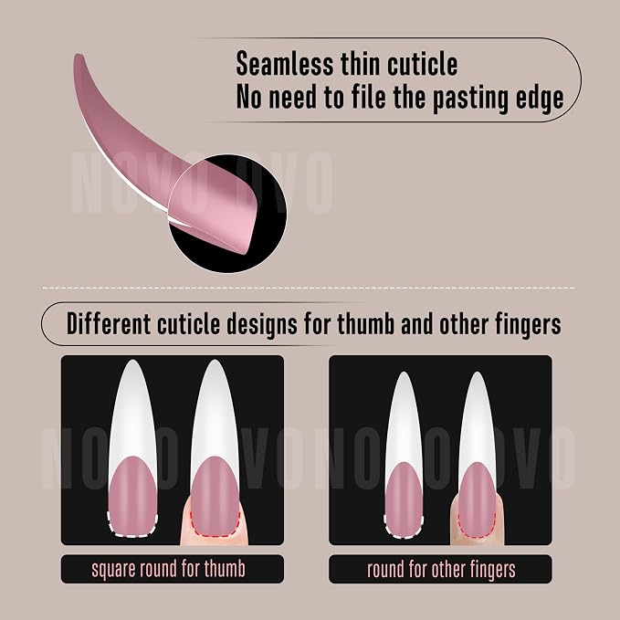 XXL Stiletto Almond Curved Berry Pink French Tip