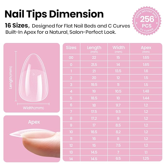 0 - Tipex Lite Nails Only | Short Almond | 256