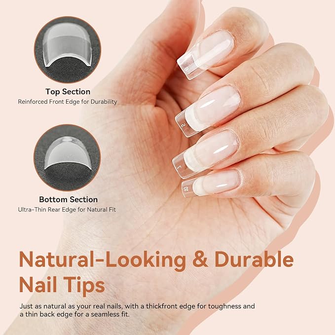Lamp Clear Nail Tips-Square-1