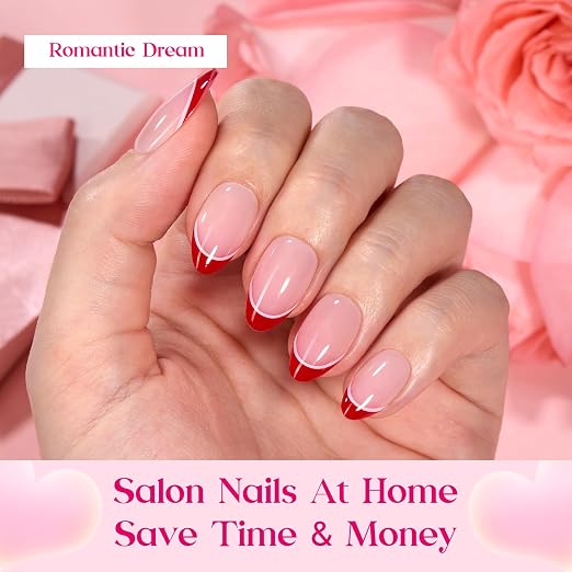 K - Press On Nail Kit | Short Amlond | Romantic Dream