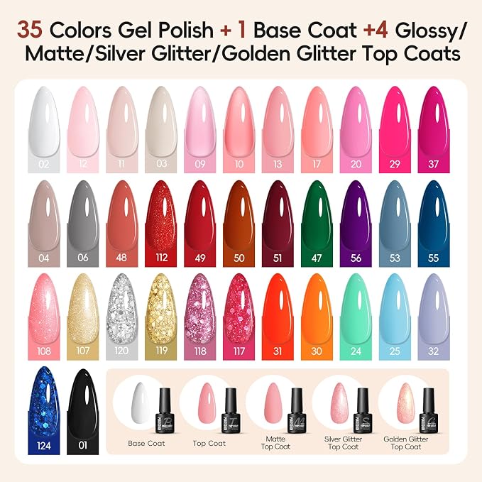 65PCs Gel Nail Polish Kit