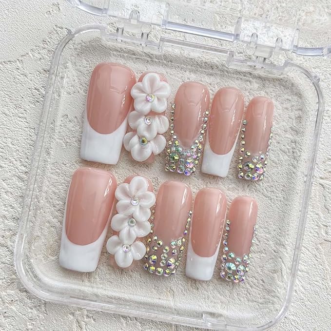 Nude Rhinestone Flower (L)