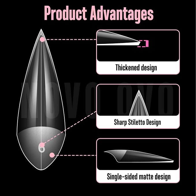 V Shape Half Cover Sharp Stiletto Nail Tips 224