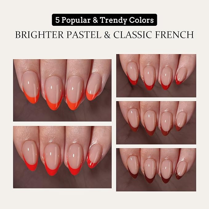 05 S - Almond Red French in Nude Base