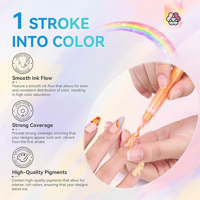 12 Colors Nail Polish Markers Set