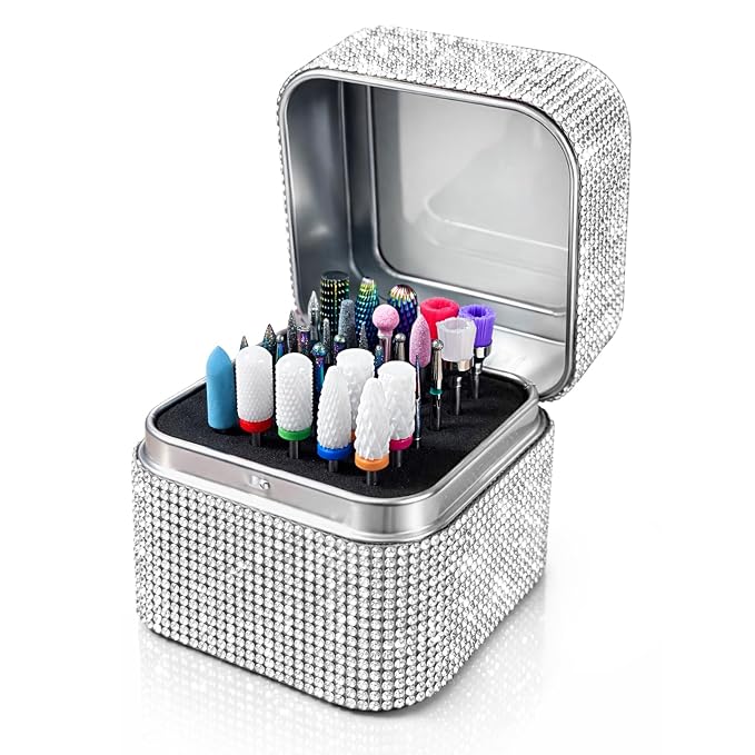 30Pcs Nail Bits with Silver Case