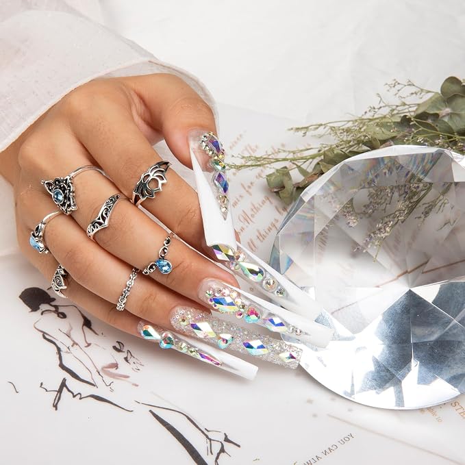 Candy Diamonds & White French Tip