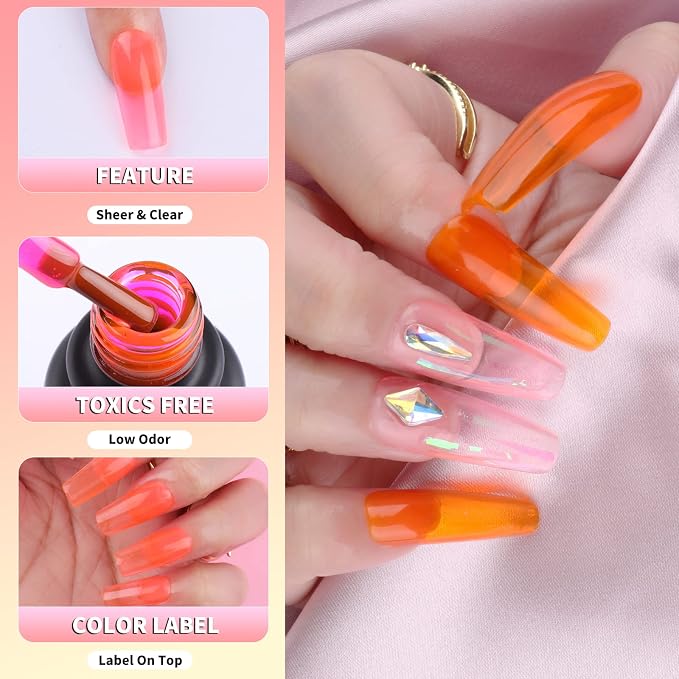 Jelly Gel Nail Polish Set-12 Colors